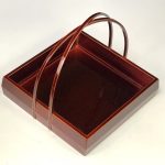 春慶塗取手付角菓子鉢