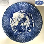 印判手花鳥図八寸皿W8305