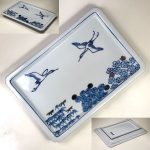 源右衛門作双鶴松竹梅角皿