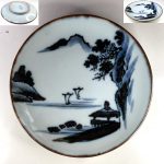 染付山水六寸半皿W8443