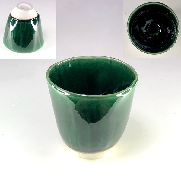 緑釉湯呑W8556