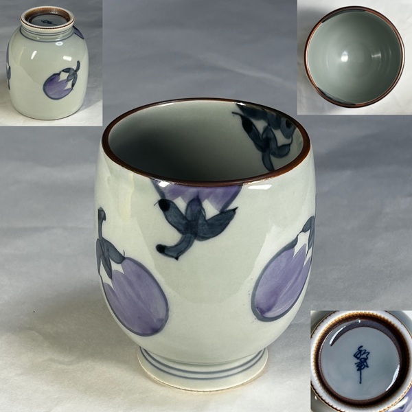 茄子図湯呑W11002