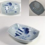白青磁舟型豆皿W7284