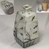 加藤賢司鉄釉赤絵四方花瓶