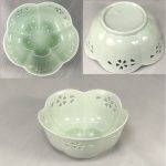 青白磁梅型透かし小鉢W6992