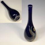 正峰鶴首瑠璃双鶴花瓶