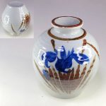 菖蒲柄小花瓶W8863