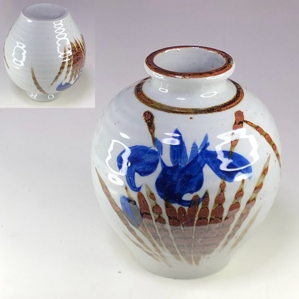 菖蒲柄小花瓶W8863