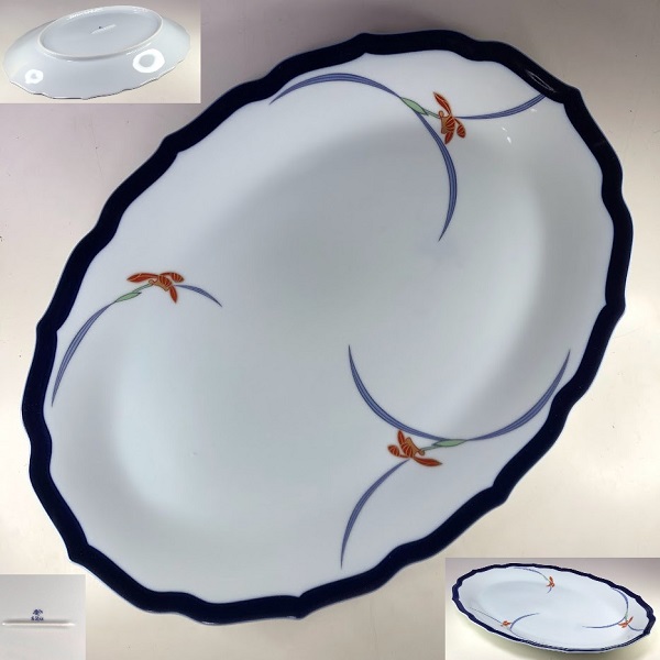 香蘭社オーキッドレース一尺三寸楕円皿