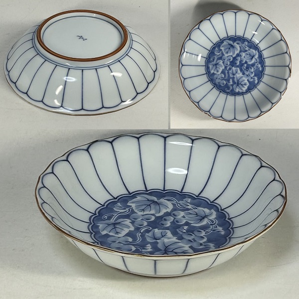 菊型葡萄図深皿
