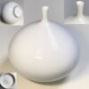 中尾恭純作白磁千段細首花瓶