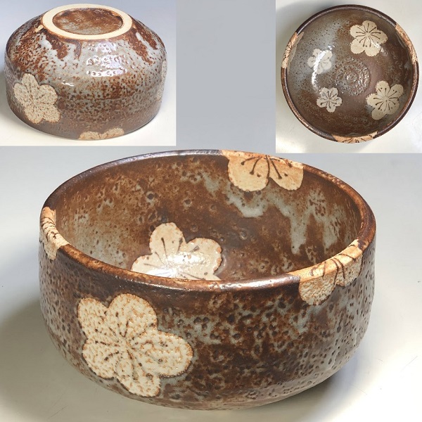 志野梅図菓子鉢W9847