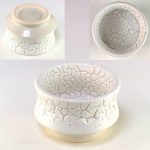 羽柴良一白釉梅花皮かいらぎぐい呑W9025