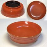 木製漆器朱塗小皿W9884