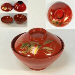 朱塗松竹梅金蒔絵吸物椀