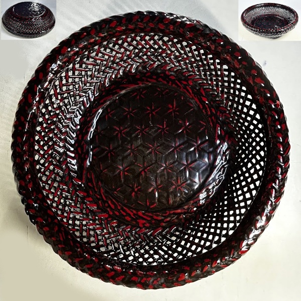 籃胎漆器菓子鉢W10614