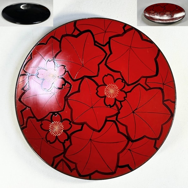 木製漆器菓子皿W10626