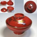 朱塗金彩吸物椀W10020