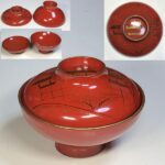 朱塗金彩吸物椀W10036