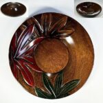 烏城彫茶托五点セット