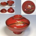 朱塗金彩吸物椀W10045