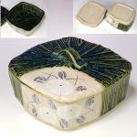 織部蓋付菓子鉢W8042
