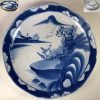 染付山水一尺大皿W7360
