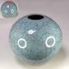 たち吉青嵐八重がすみ青磁貫入丸花瓶