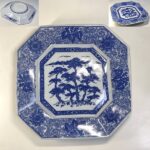 印判手松桐唐草八角皿