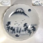 富士山帆船図八寸皿